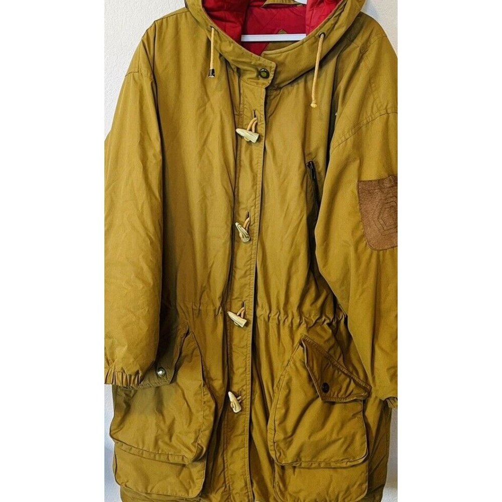 Vintage Down Fill Toggle Button Oversized Hooded … - image 2